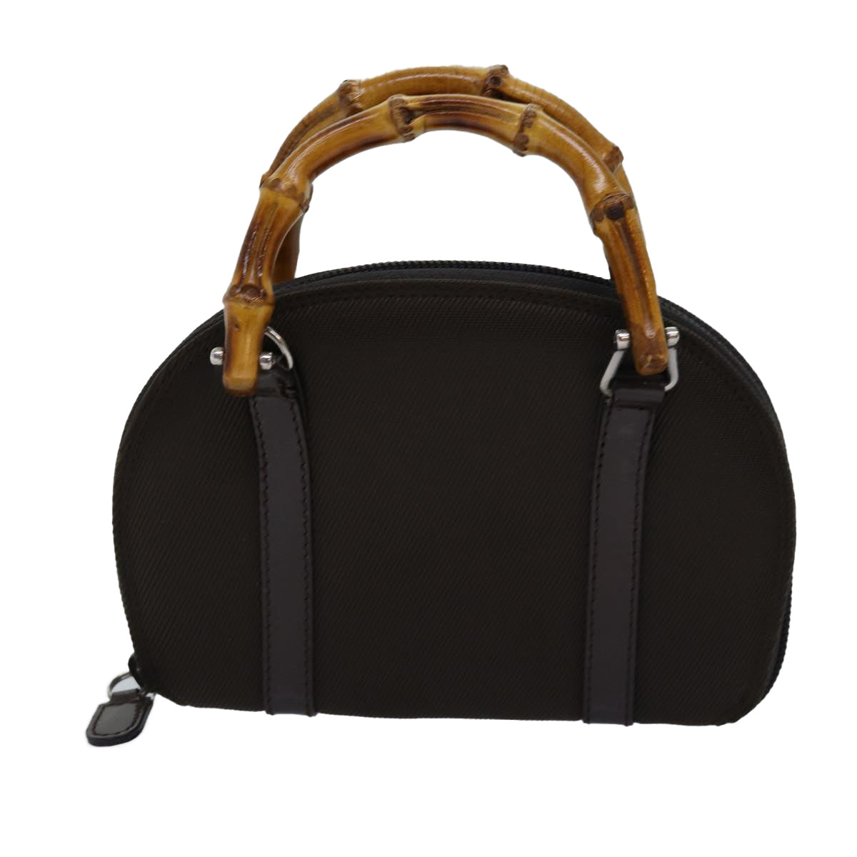 GUCCI Bamboo Hand Bag Canvas 2way Black 039 1705 0701 76385