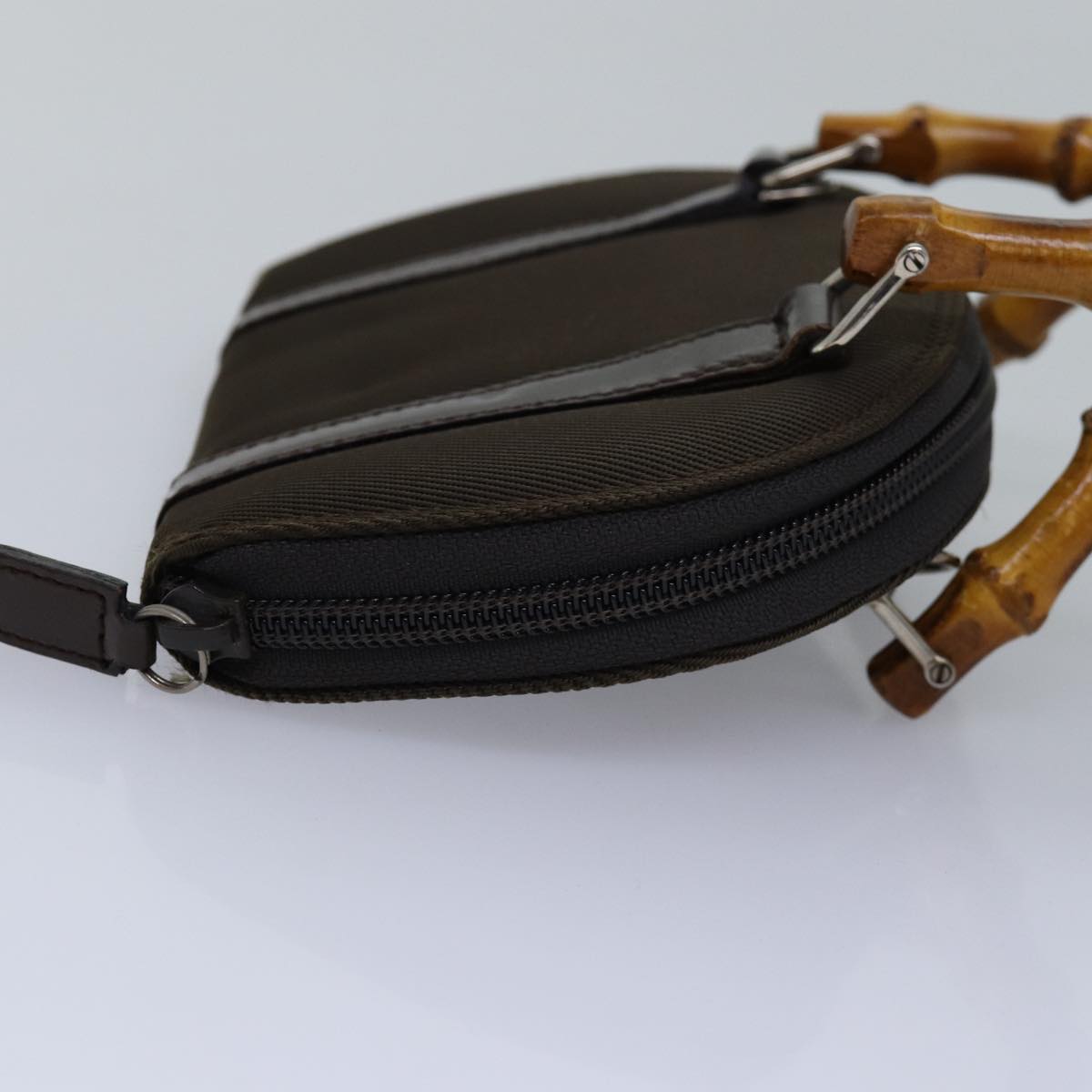 GUCCI Bamboo Hand Bag Canvas 2way Black 039 1705 0701 76385