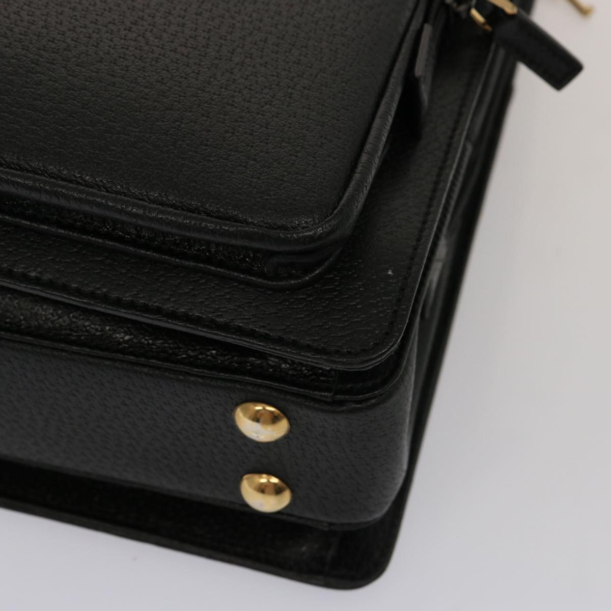 GUCCI Business Bag Leather Outlet 2way Black 76386