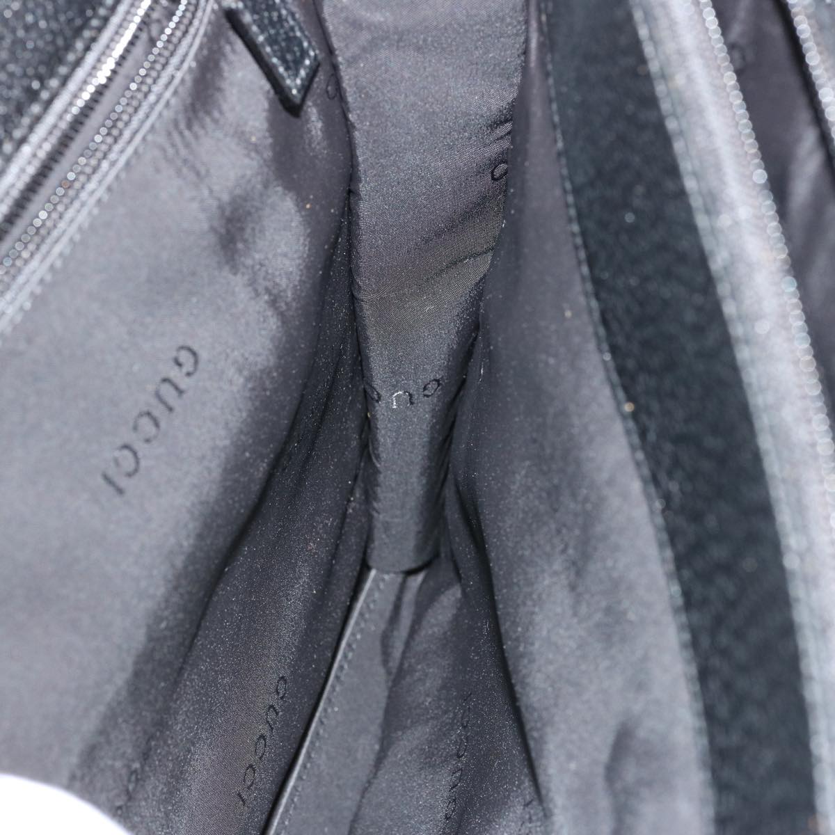 GUCCI Business Bag Leather Outlet 2way Black 76386