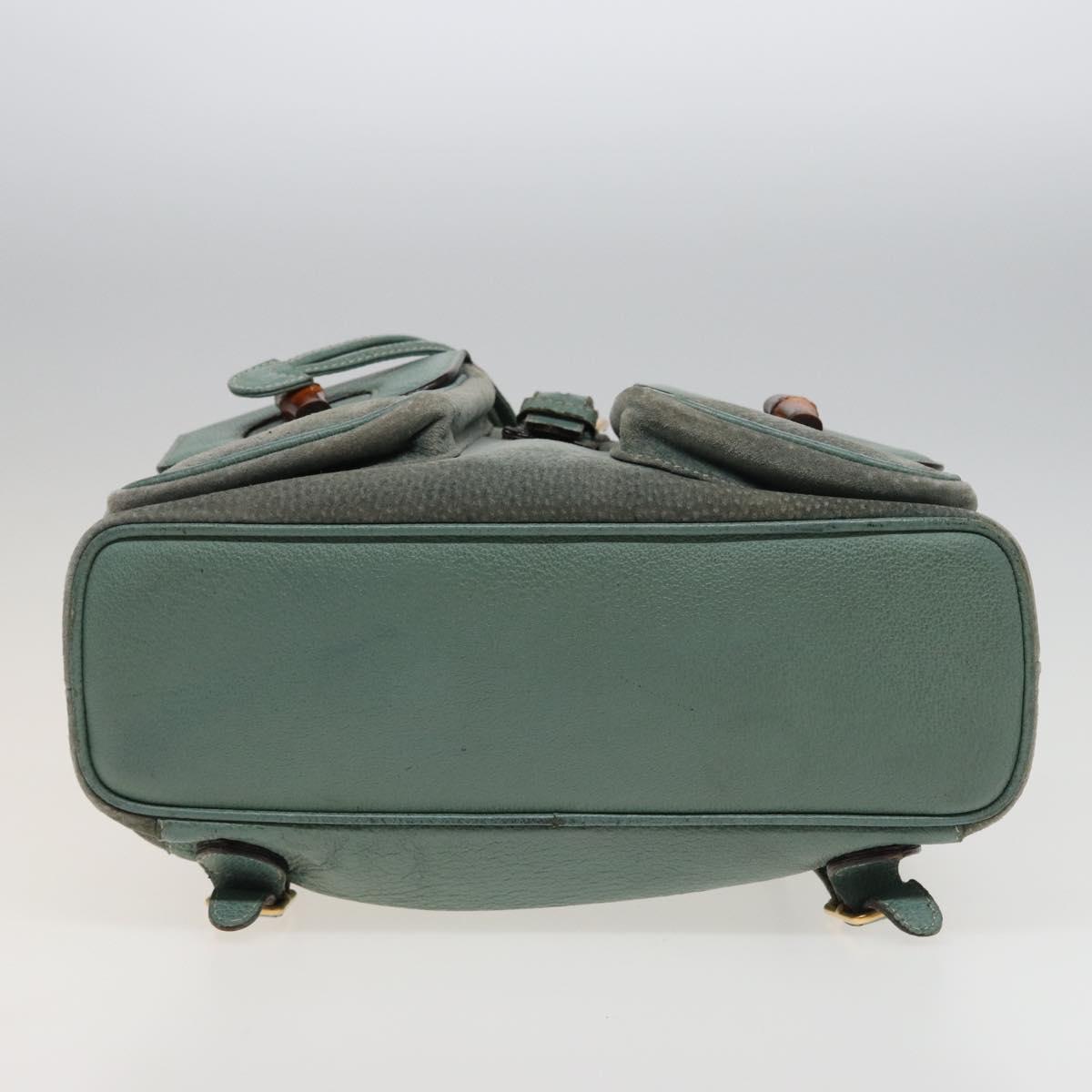 GUCCI Bamboo Backpack Suede Blue 003 1998 0016 76388