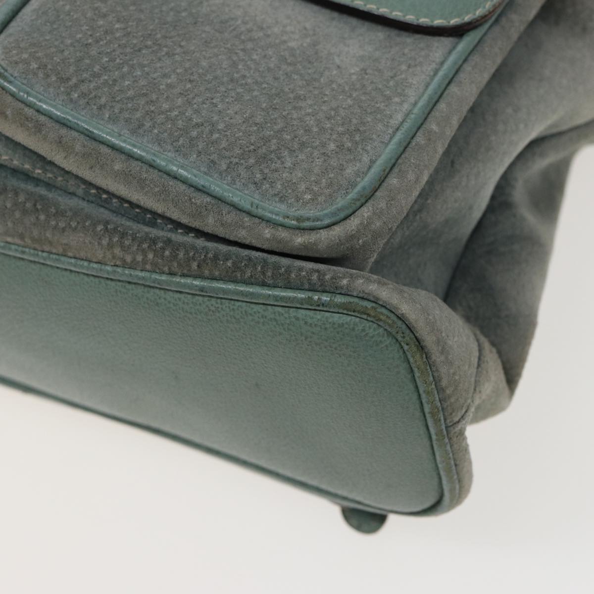 GUCCI Bamboo Backpack Suede Blue 003 1998 0016 76388