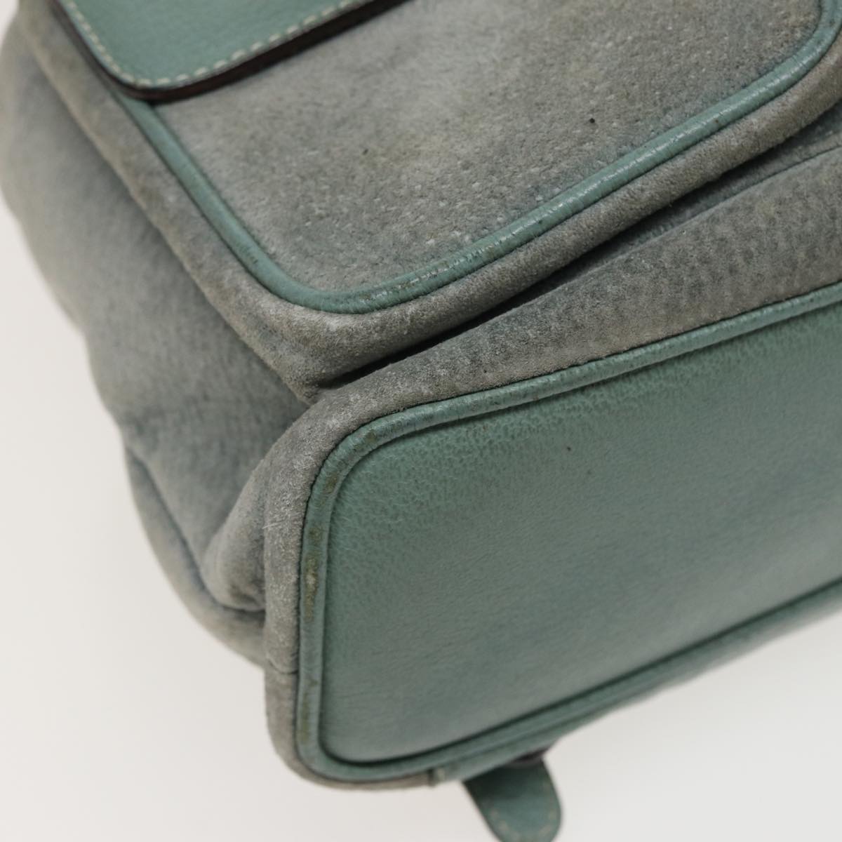 GUCCI Bamboo Backpack Suede Blue 003 1998 0016 76388