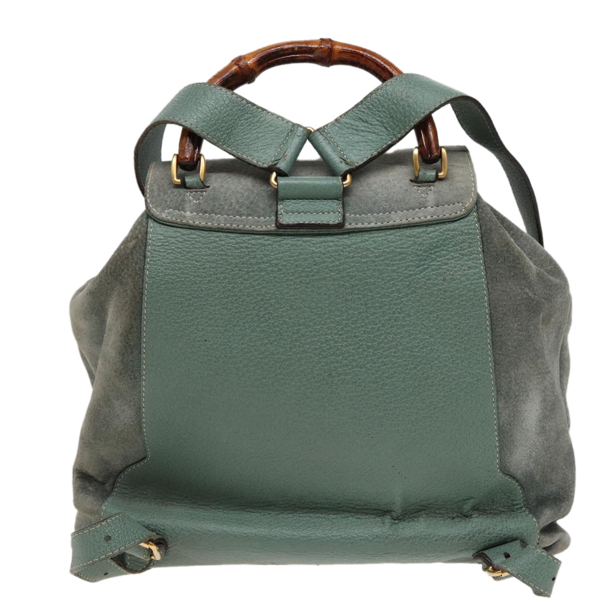 GUCCI Bamboo Backpack Suede Blue 003 1998 0016 76388