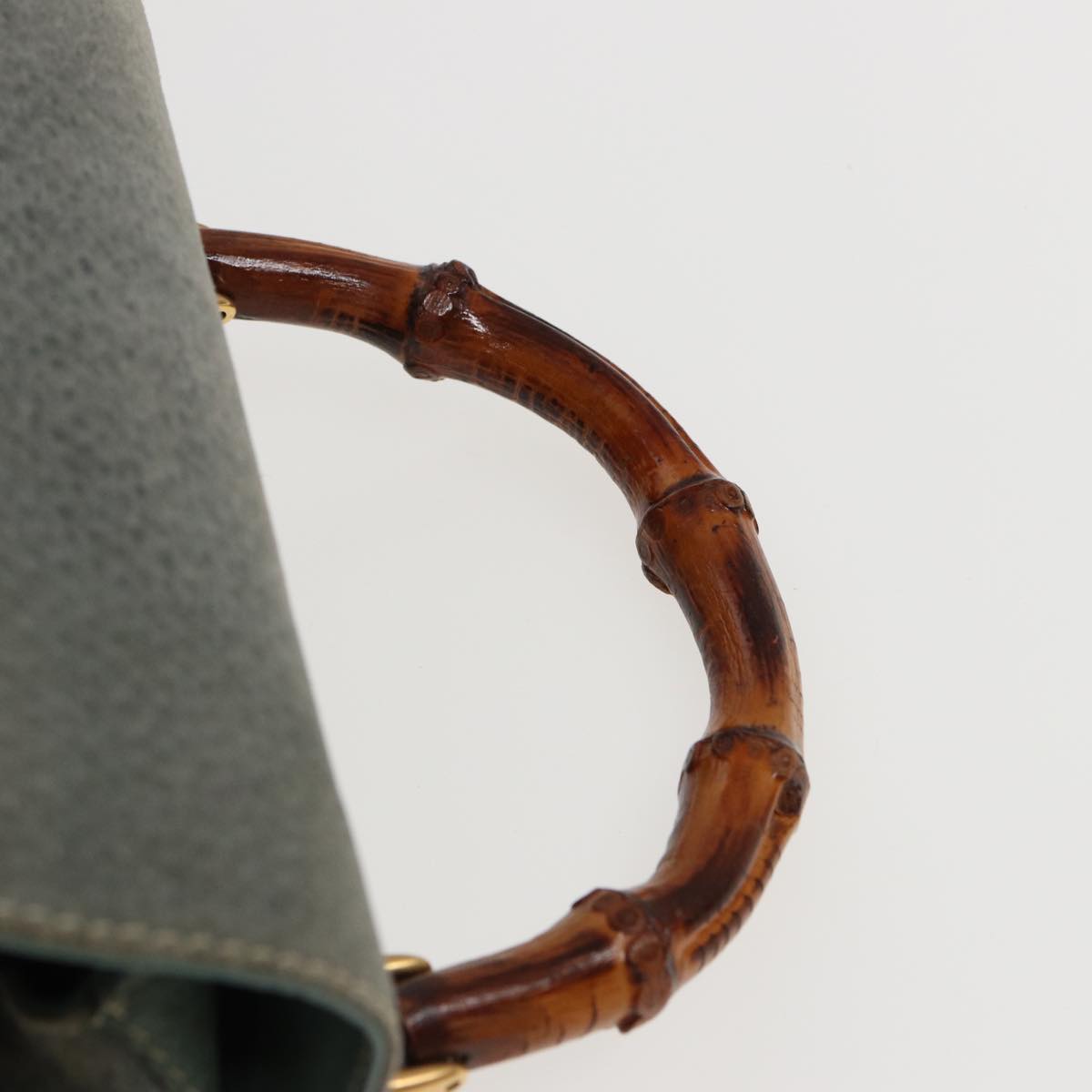 GUCCI Bamboo Backpack Suede Blue 003 1998 0016 76388
