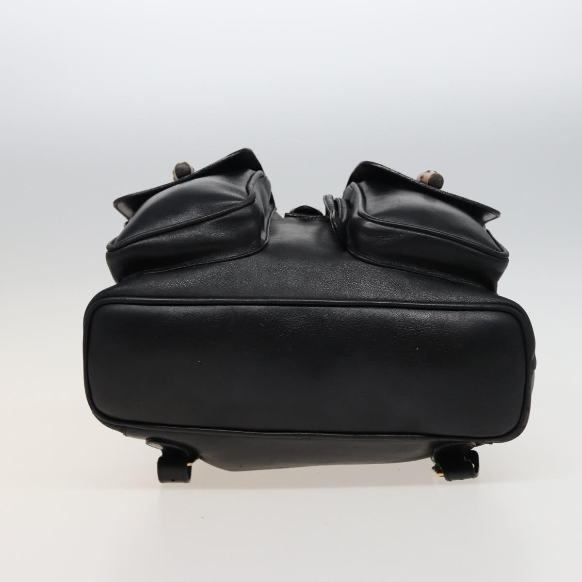 GUCCI Bamboo Backpack Leather Black 003 2058 0016 76392