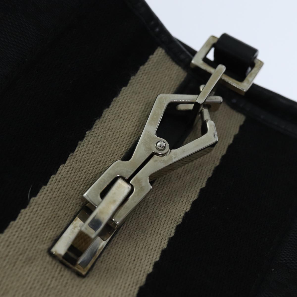 GUCCI GG Canvas Jackie Shoulder Bag Black White 001 4075 76393