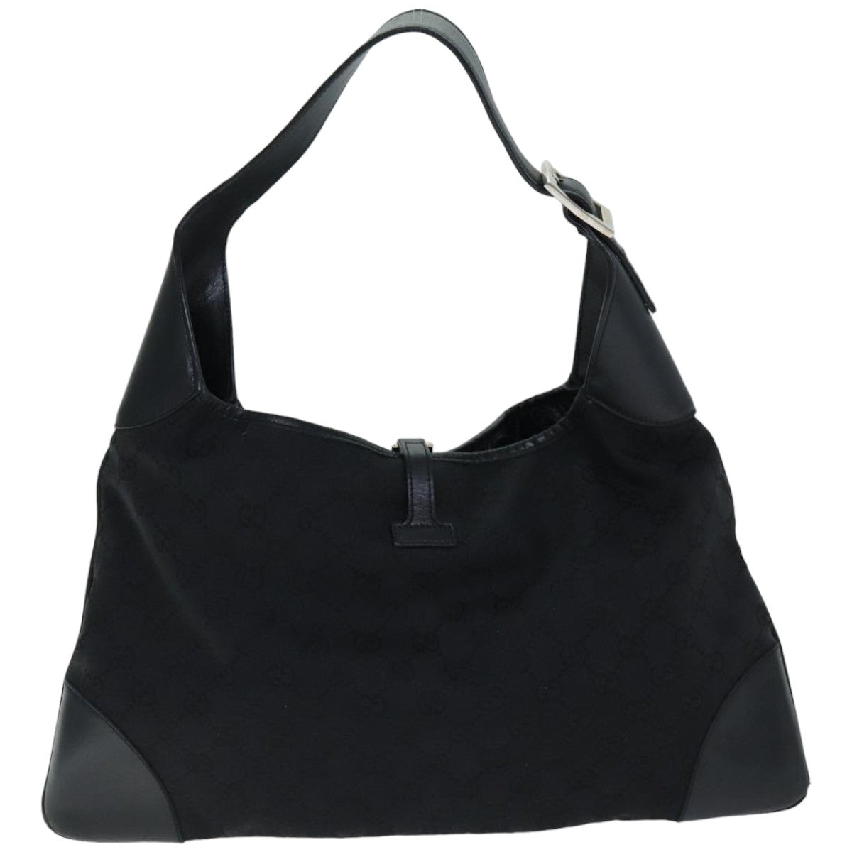 GUCCI GG Canvas Jackie Shoulder Bag Black White 001 4075 76393