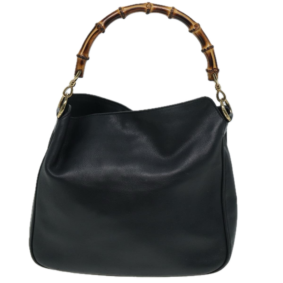 GUCCI Bamboo Shoulder Bag Leather 2way Brown 001 2113 1638 76394
