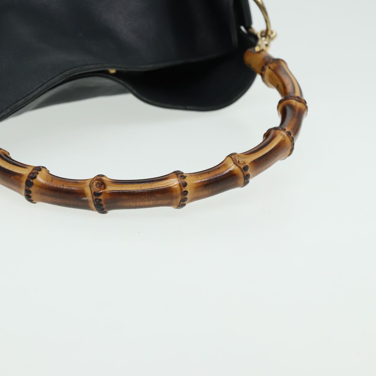 GUCCI Bamboo Shoulder Bag Leather 2way Brown 001 2113 1638 76394