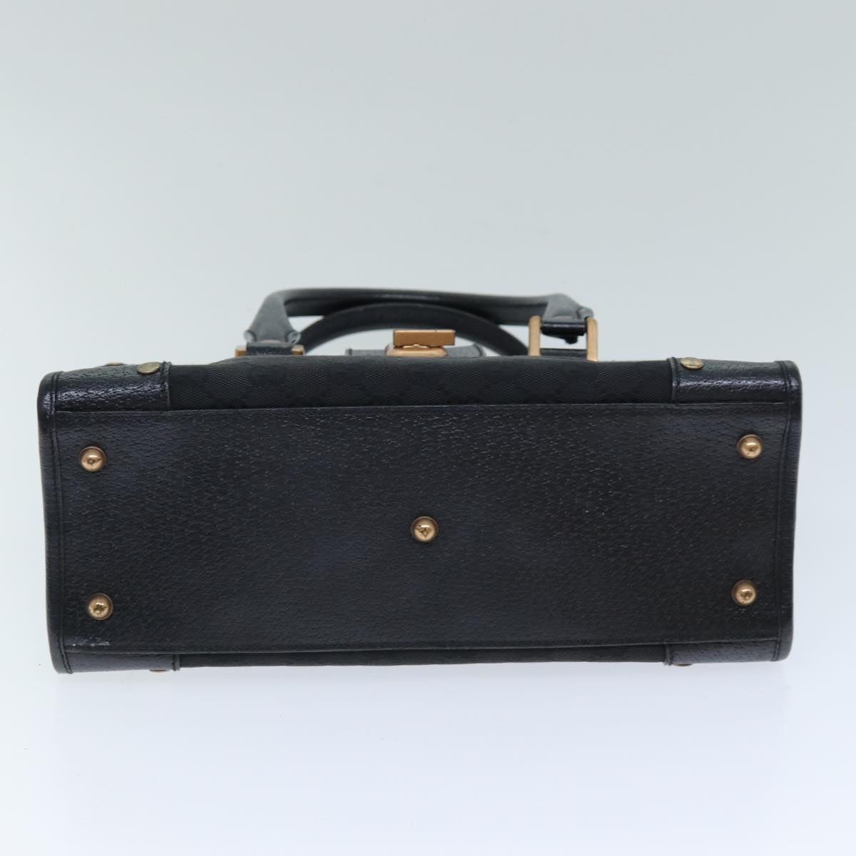 GUCCI GG Canvas Hand Bag Black 124286 76395