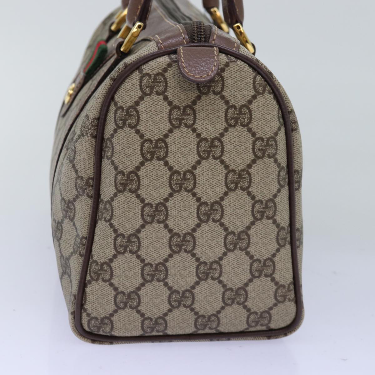 GUCCI GG Supreme Web Sherry Line Boston Bag PVC Beige 002 615 6838 76396