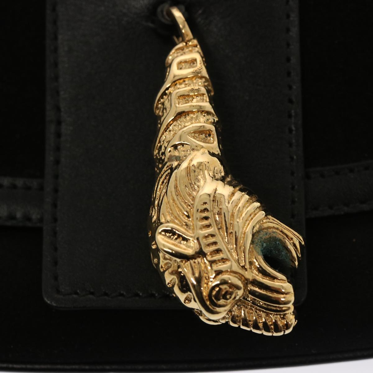 GUCCI Shoulder Bag Suede Black 001 4115 76397