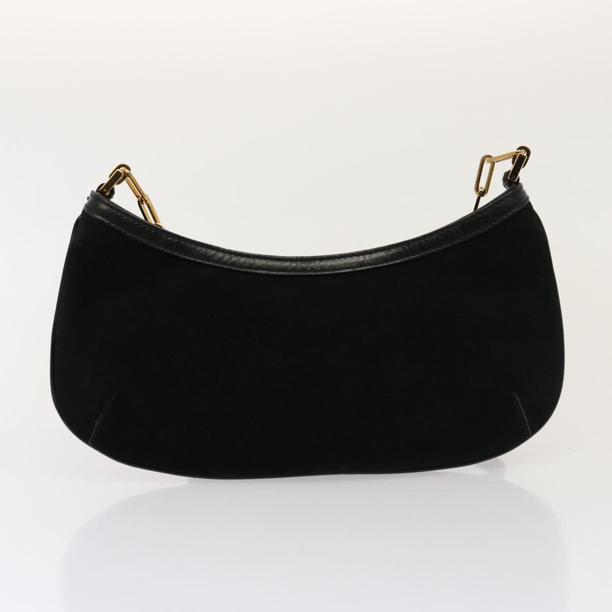 GUCCI Shoulder Bag Suede Black 001 4115 76397