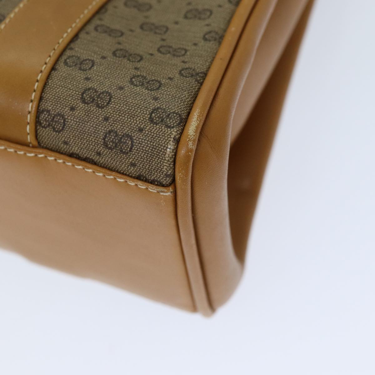 GUCCI Micro GG Supreme Hand Bag PVC Leather Beige 000 116 0089 76401