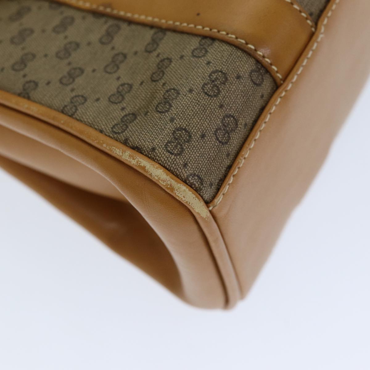 GUCCI Micro GG Supreme Hand Bag PVC Leather Beige 000 116 0089 76401