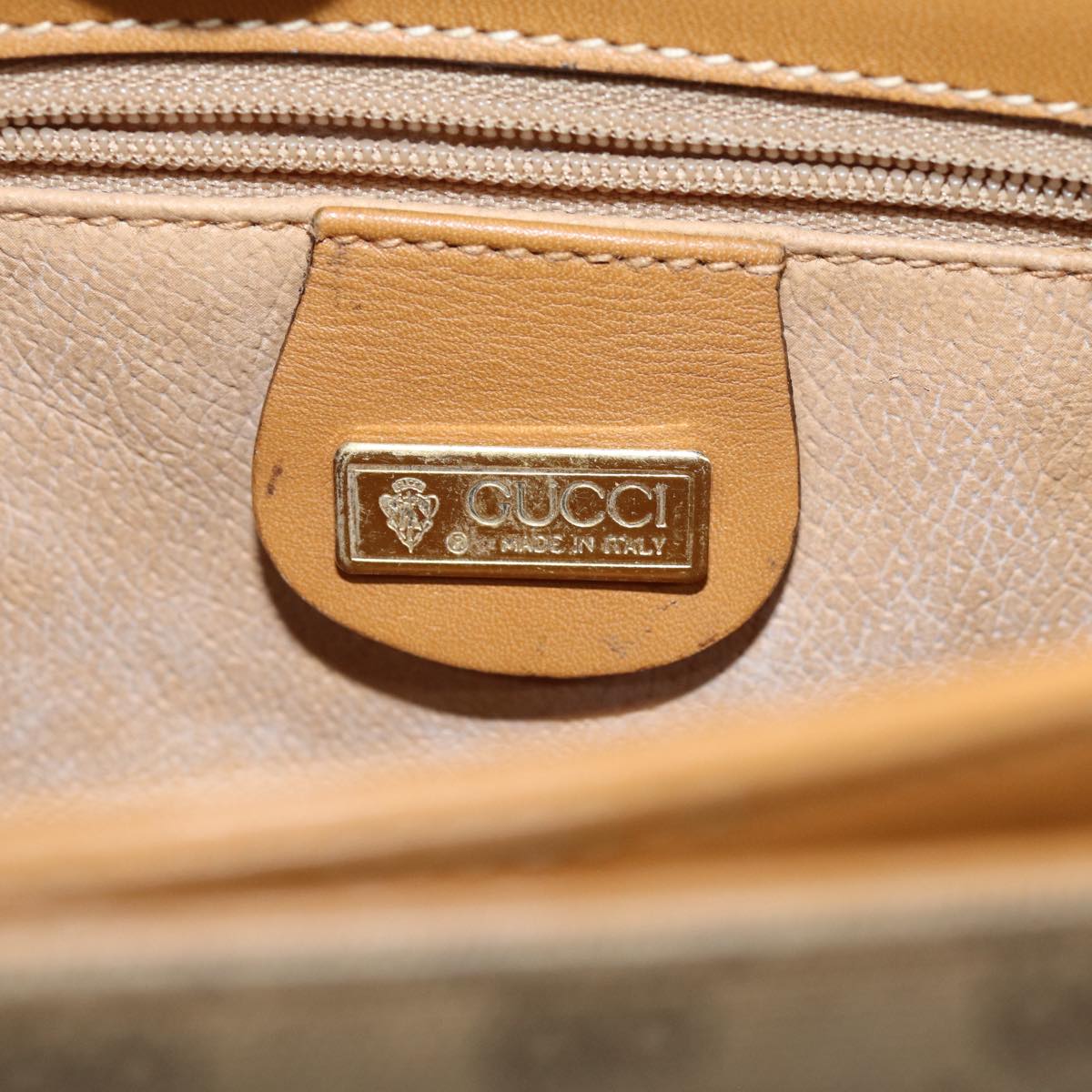 GUCCI Micro GG Supreme Hand Bag PVC Leather Beige 000 116 0089 76401