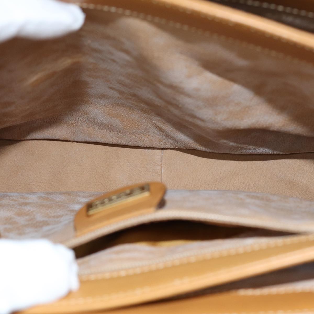 GUCCI Micro GG Supreme Hand Bag PVC Leather Beige 000 116 0089 76401