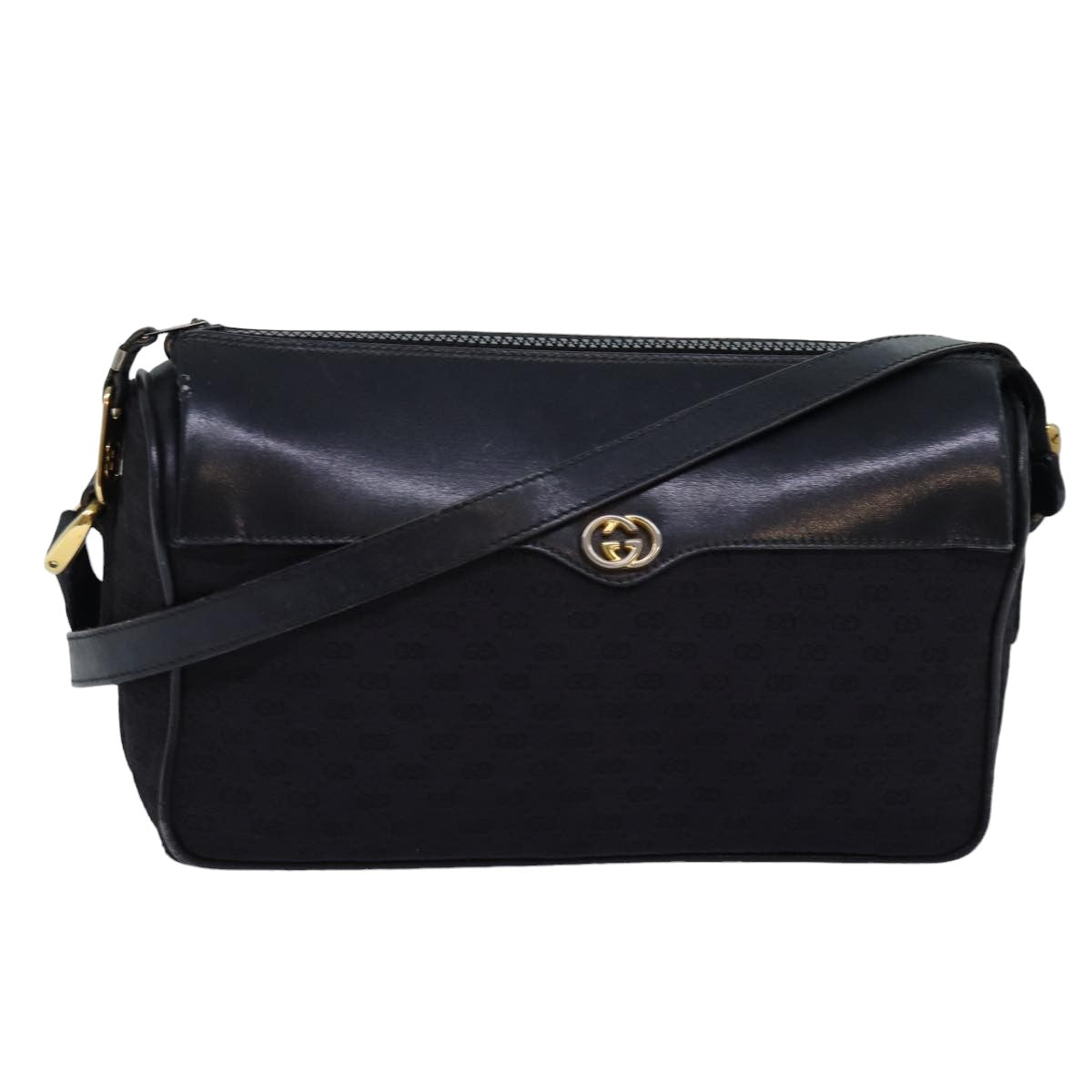 GUCCI Micro GG Canvas Web Sherry Line Shoulder Bag Black 67 01 4426 76402