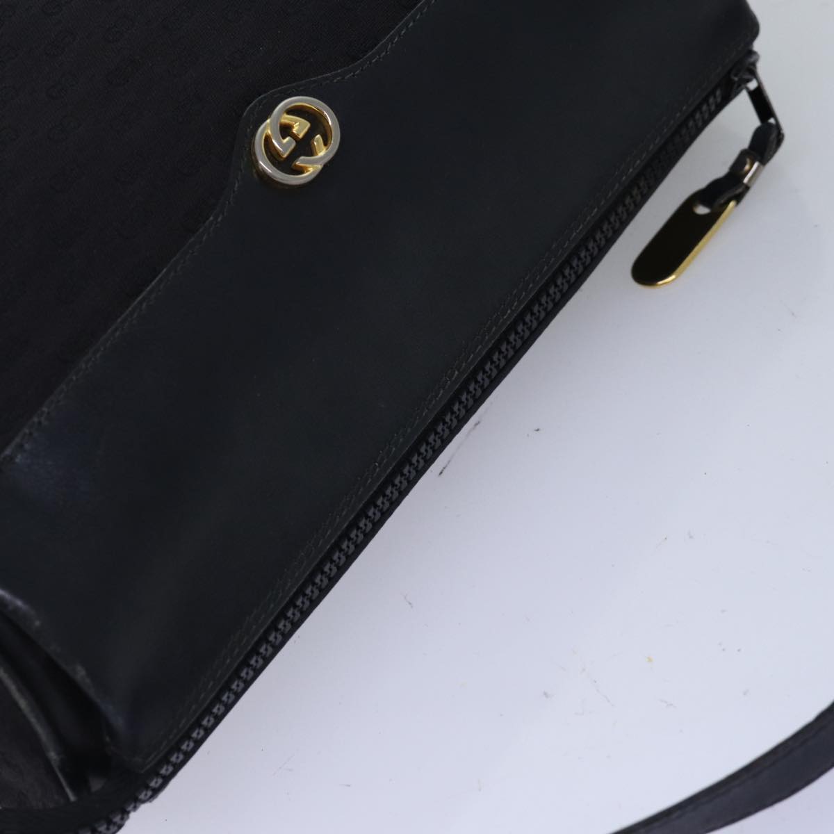 GUCCI Micro GG Canvas Web Sherry Line Shoulder Bag Black 67 01 4426 76402