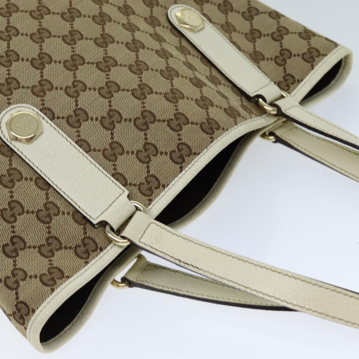 GUCCI GG Canvas Tote Bag Beige 153009 76417