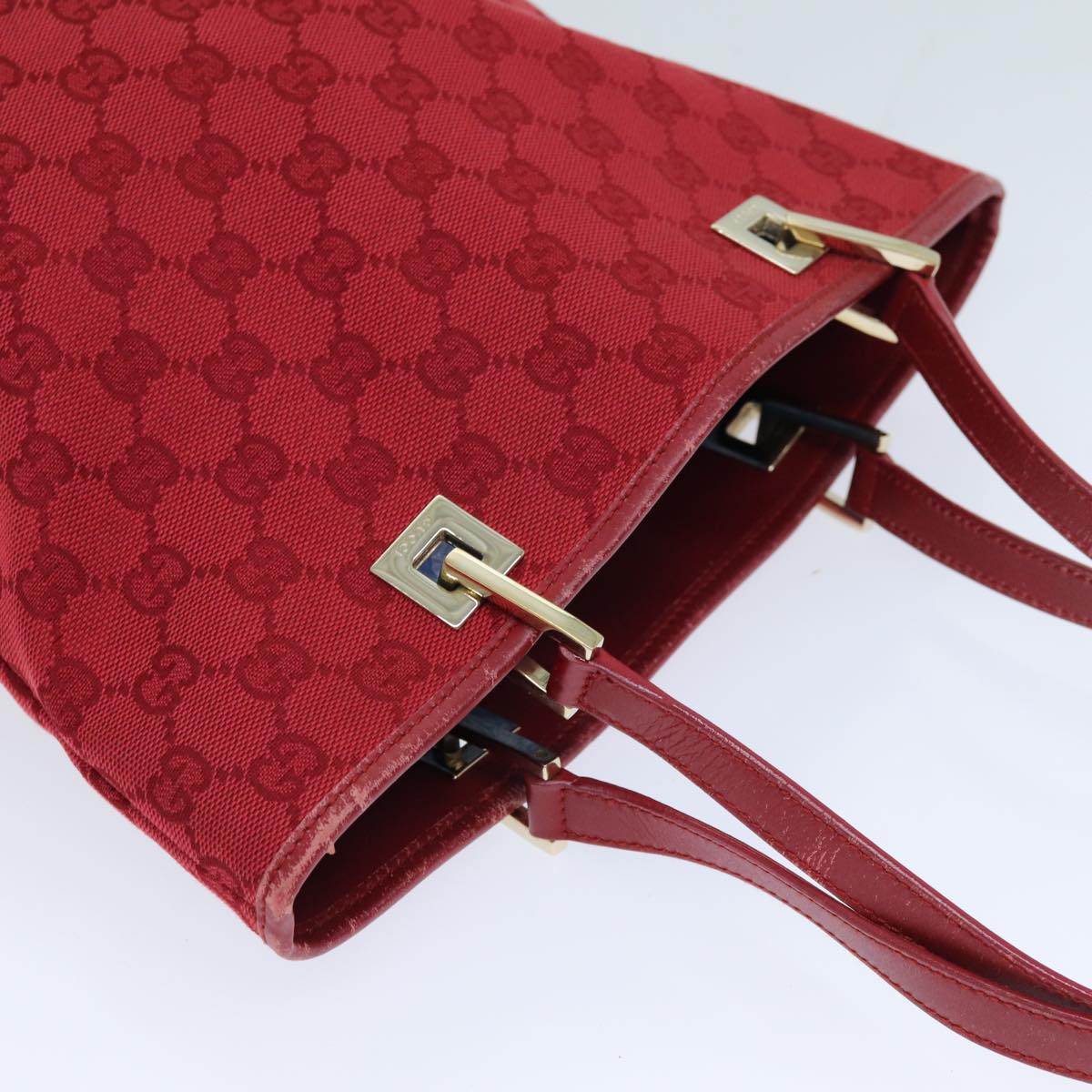 GUCCI GG Canvas Tote Bag Red 002 1099 76418