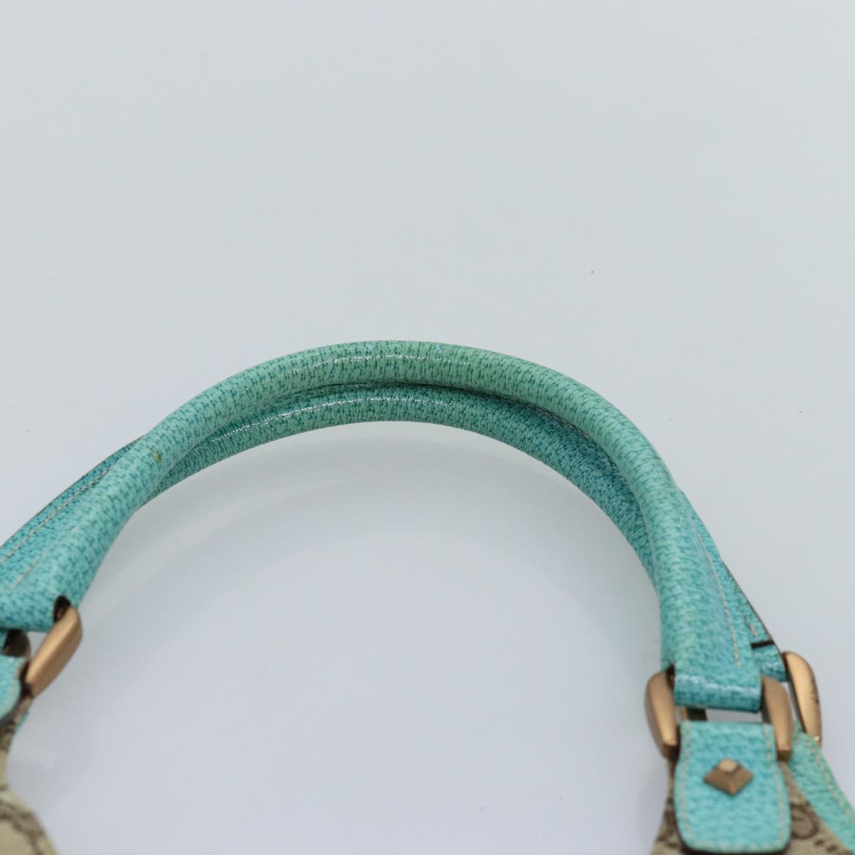 GUCCI GG Canvas New Jackie Shoulder Bag Turquoise Blue 124407 76451