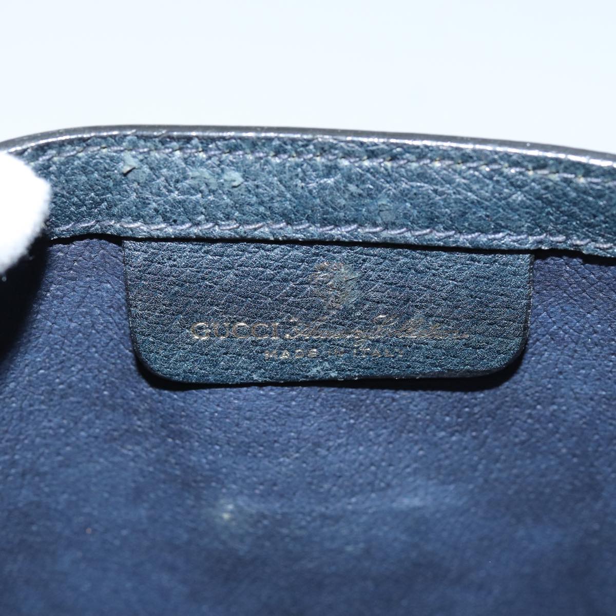 GUCCI GG Supreme Sherry Line Clutch Bag PVC Navy Red 84 01 006 76465
