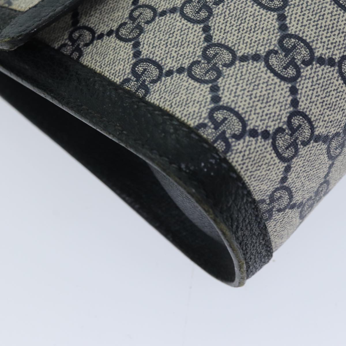 GUCCI GG Supreme Sherry Line Clutch Bag PVC Navy Red 84 01 006 76465
