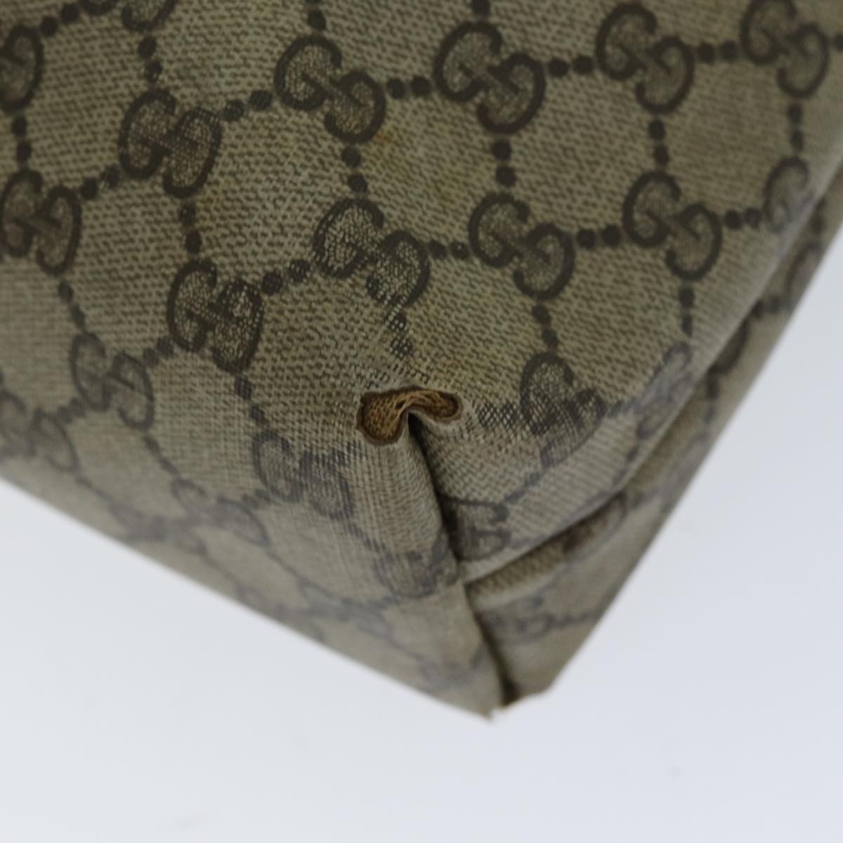 GUCCI GG Supreme Web Sherry Line Tote Bag PCVLeather Beige 39 02 003 76578
