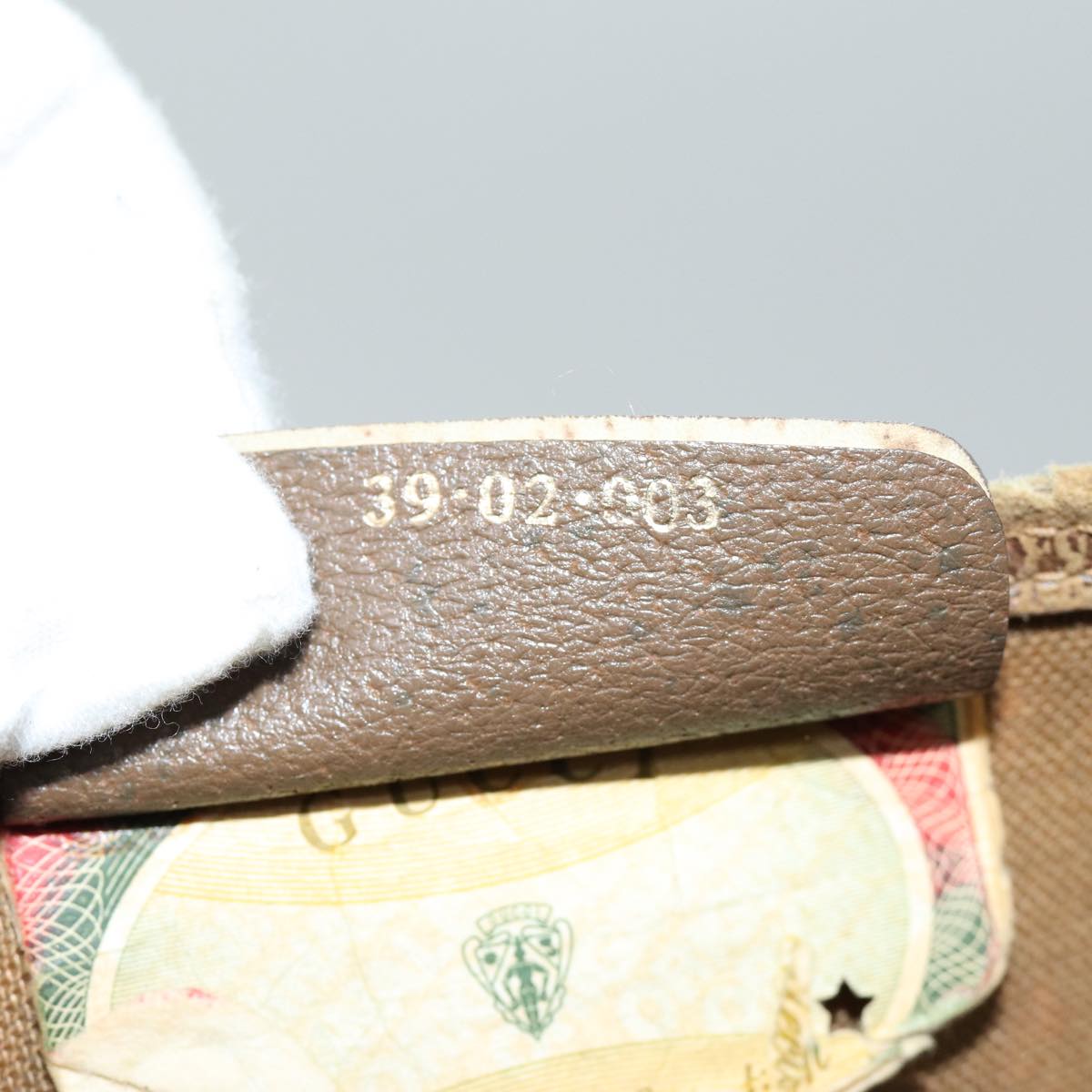 GUCCI GG Supreme Web Sherry Line Tote Bag PCVLeather Beige 39 02 003 76578