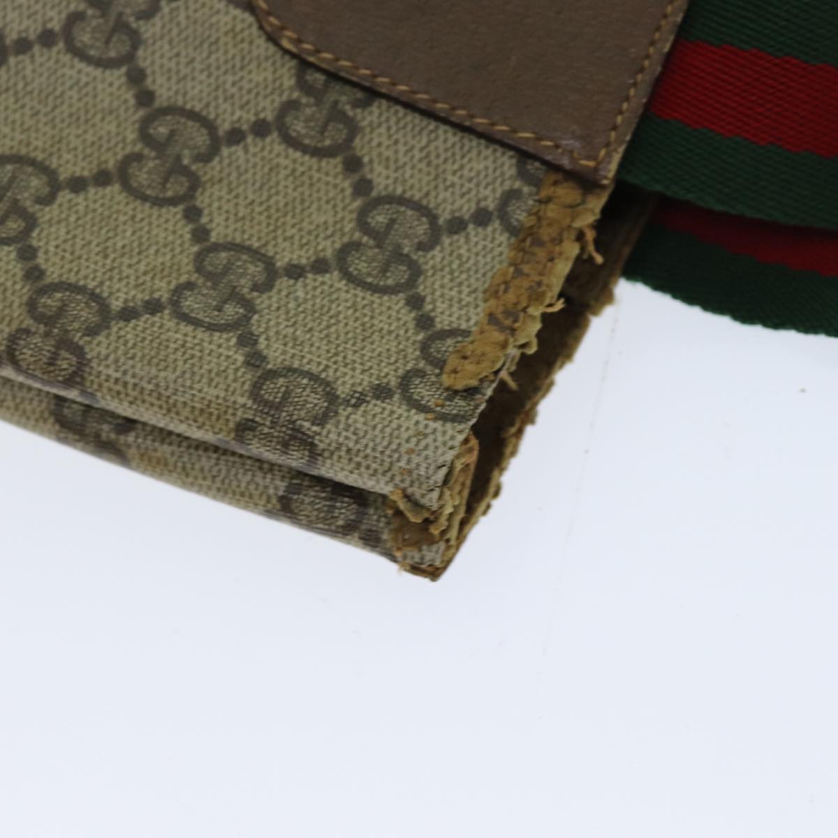 GUCCI GG Supreme Web Sherry Line Tote Bag PCVLeather Beige 39 02 003 76578