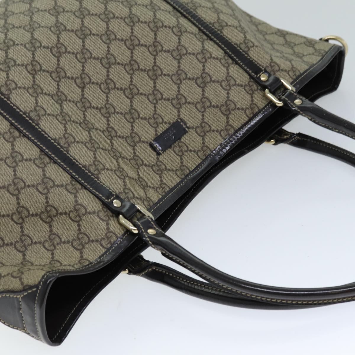 GUCCI GG Supreme Tote Bag PVC Beige 197953 76579