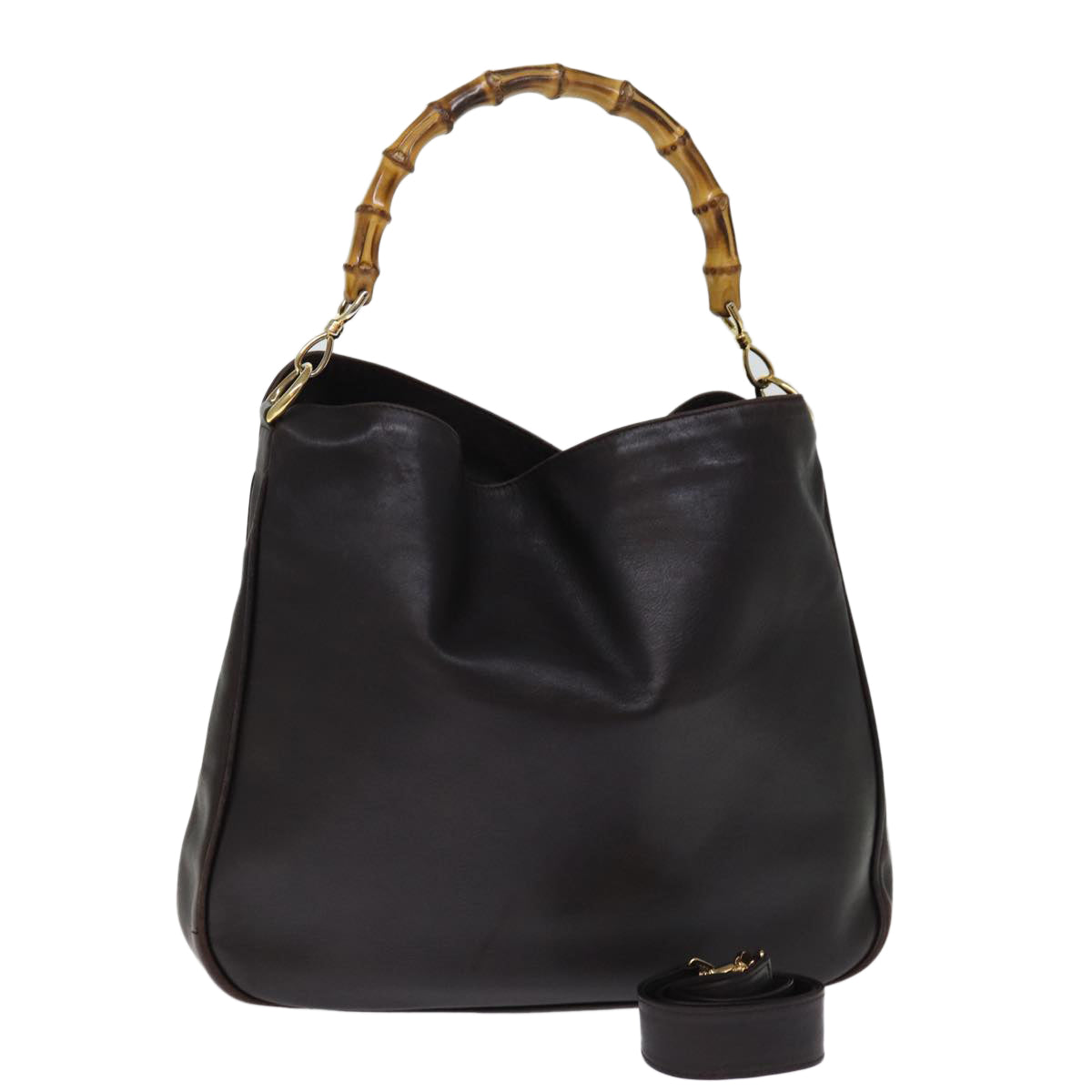 GUCCI Bamboo Hand Bag Leather Outlet 2way Black 001 1577 2123 76587