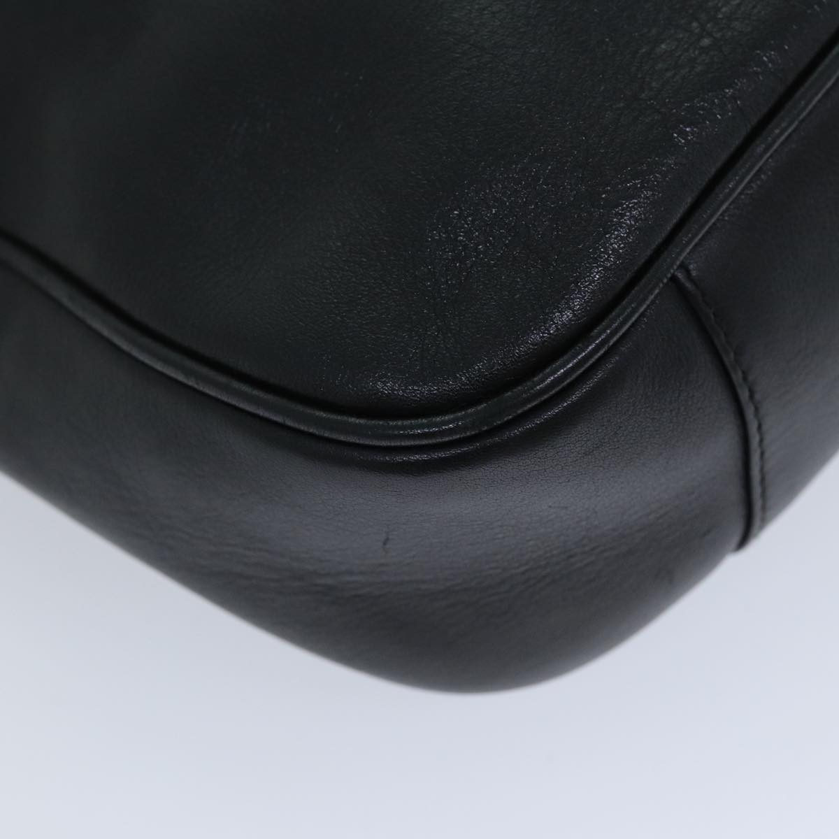 GUCCI Bamboo Hand Bag Leather Black 001 1638 76633