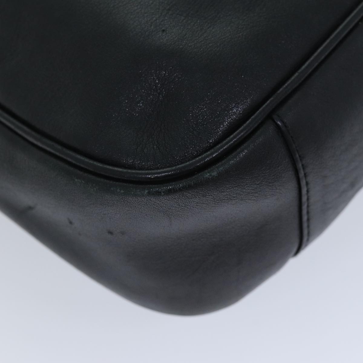 GUCCI Bamboo Hand Bag Leather Black 001 1638 76633