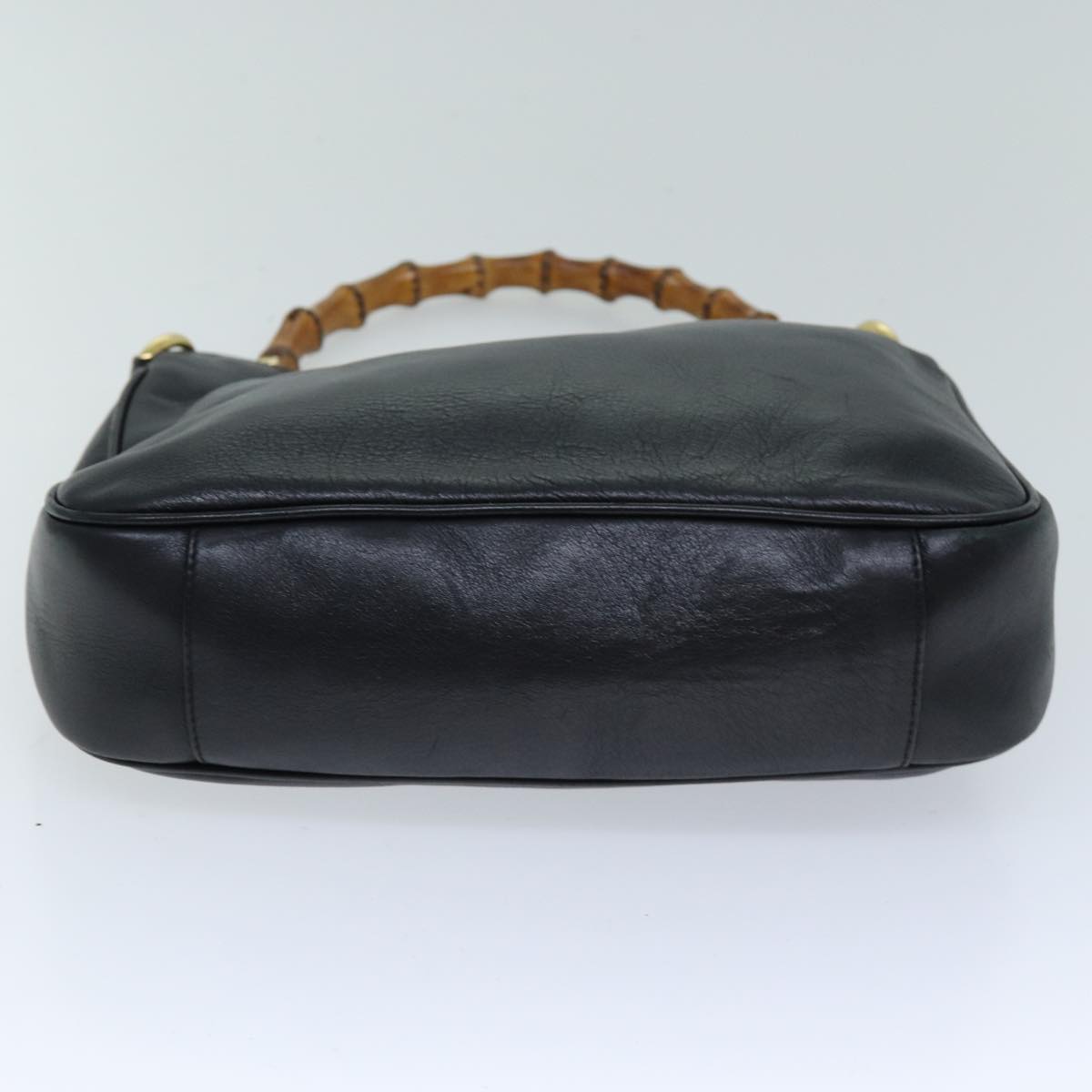 GUCCI Bamboo Hand Bag Leather Black 001 1638 76633