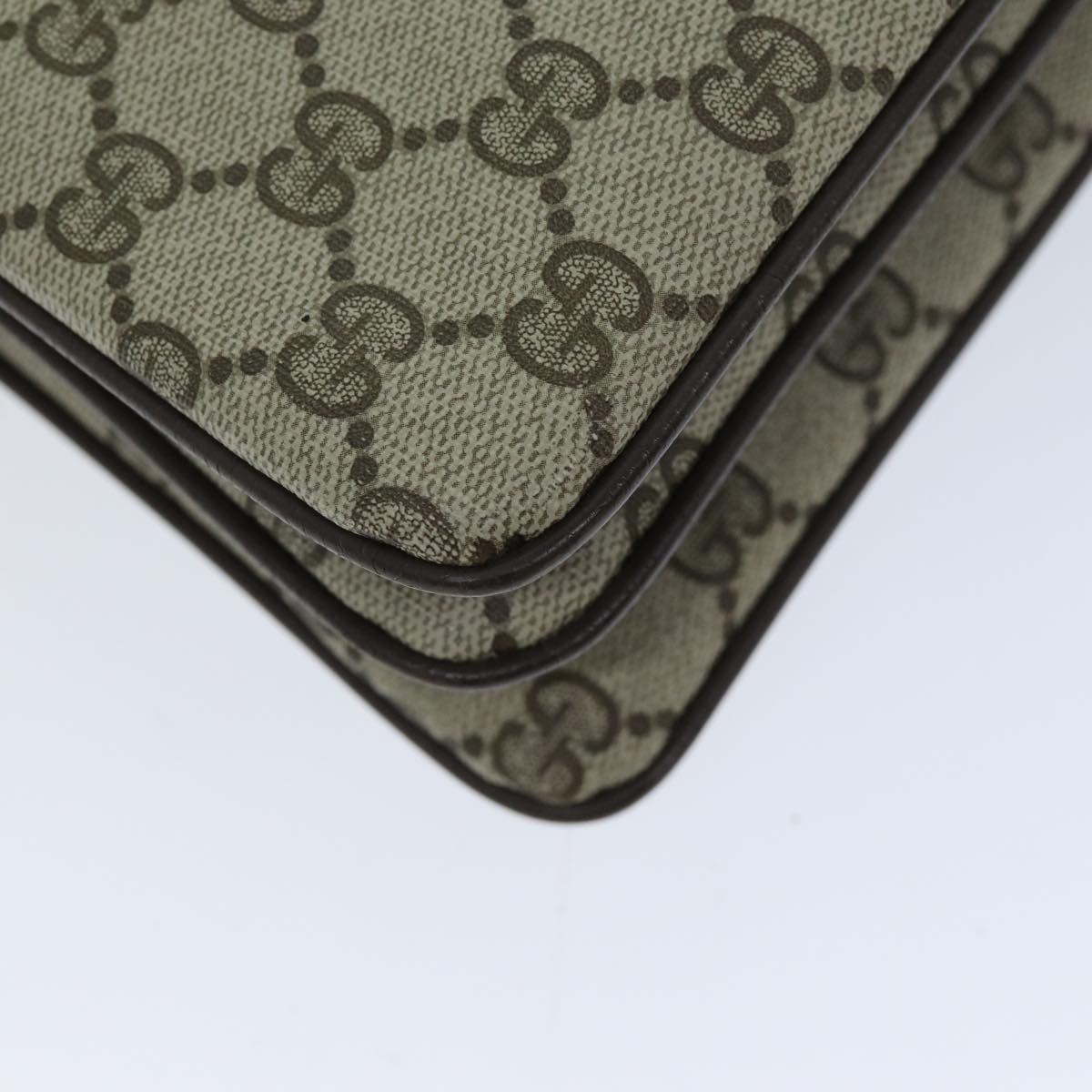 GUCCI GG Supreme Web Sherry Line Shoulder Bag PVC Beige 904 02 013 76634