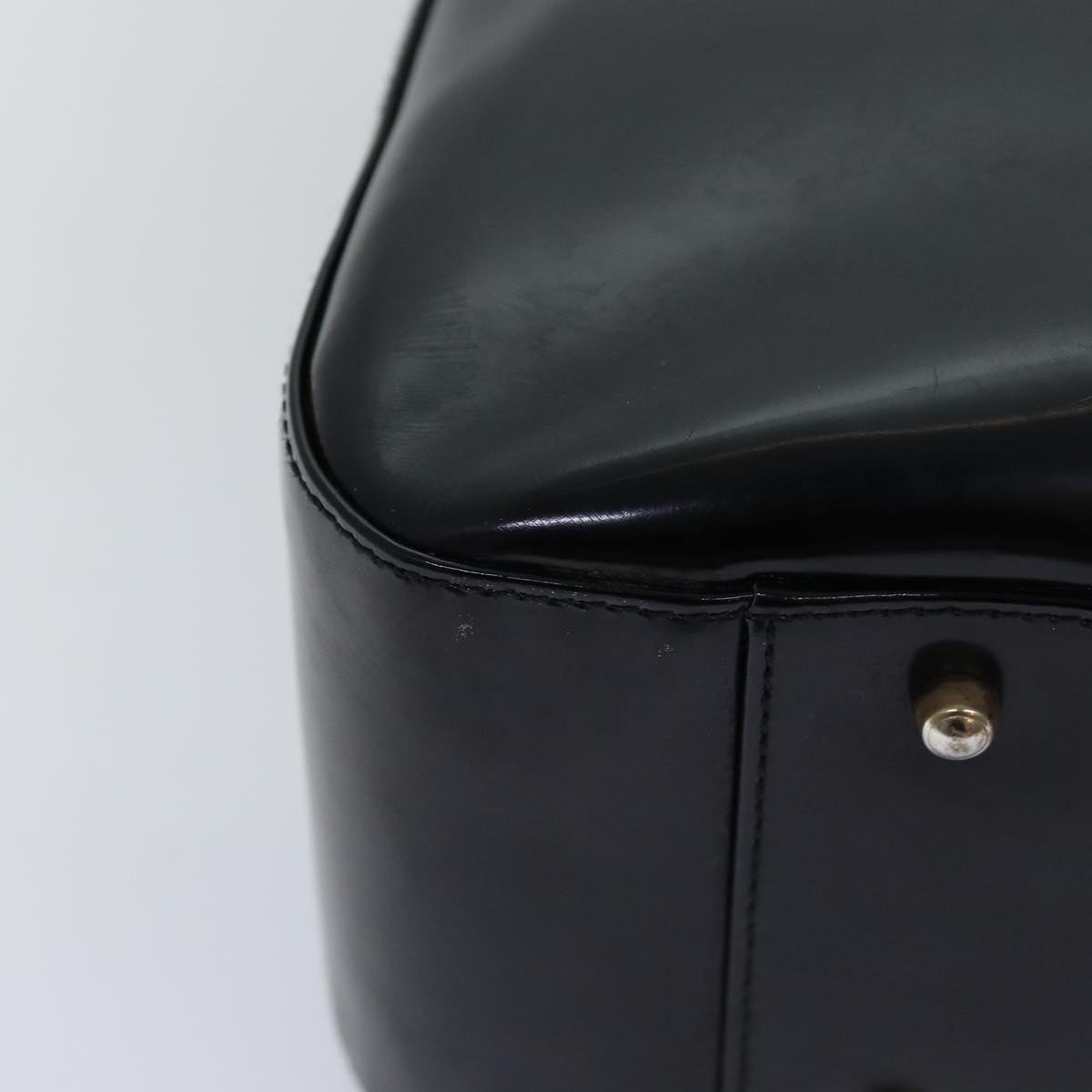 GUCCI Hand Bag Enamel 2way Black 000 1013 0504 76665
