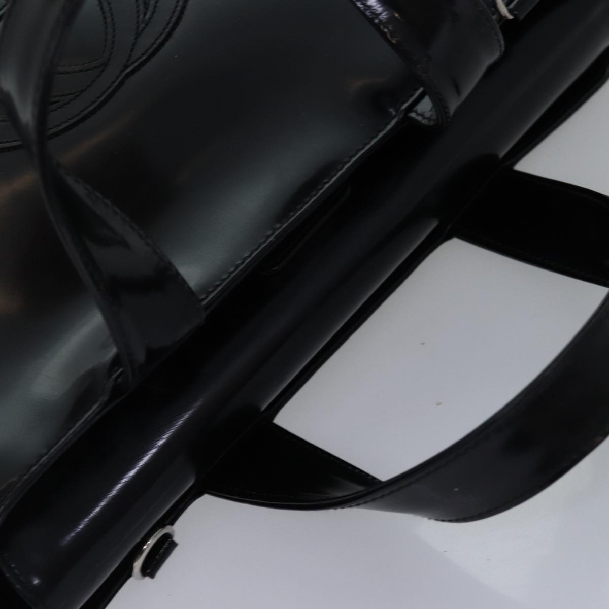 GUCCI Hand Bag Enamel 2way Black 000 1013 0504 76665