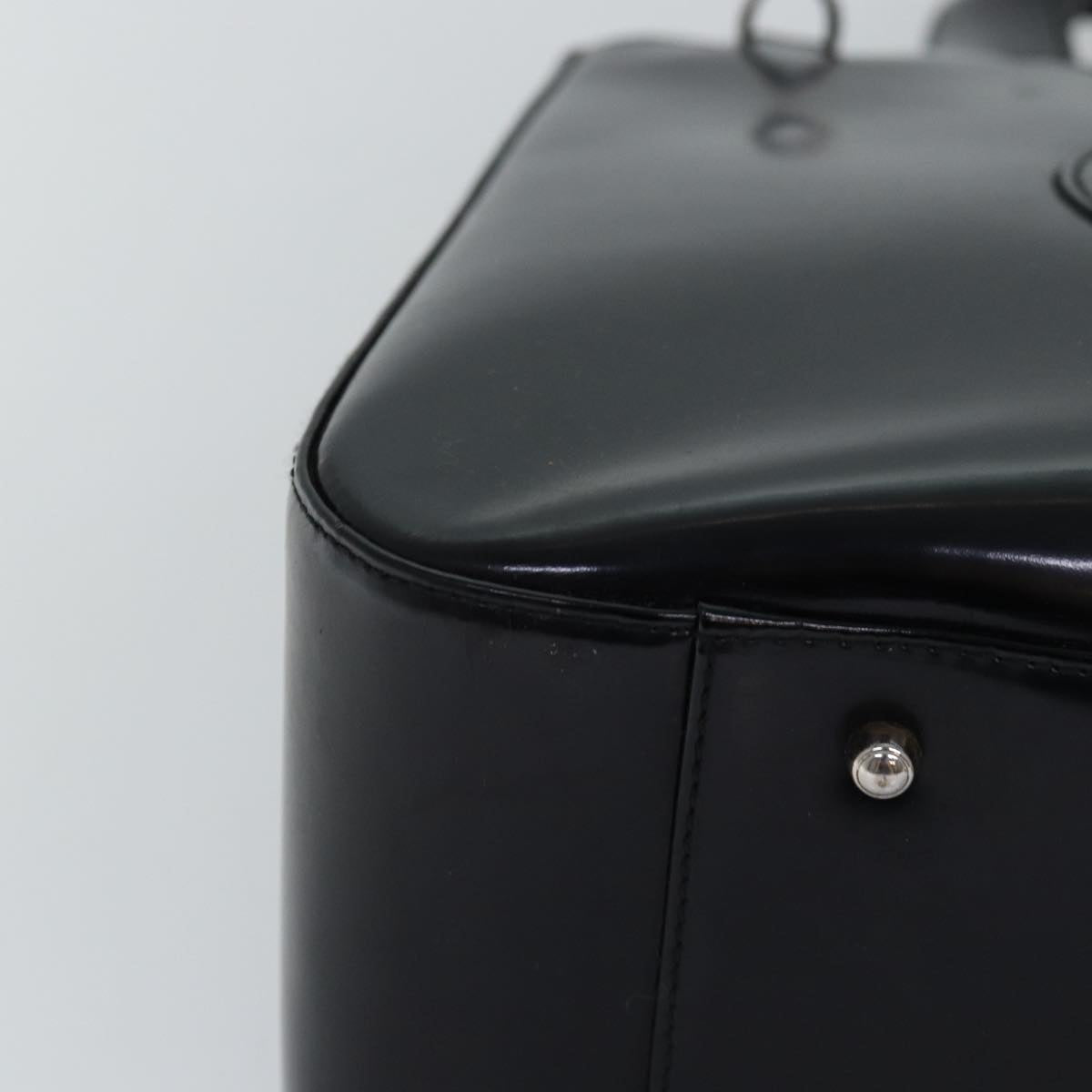 GUCCI Hand Bag Enamel 2way Black 000 1013 0504 76665