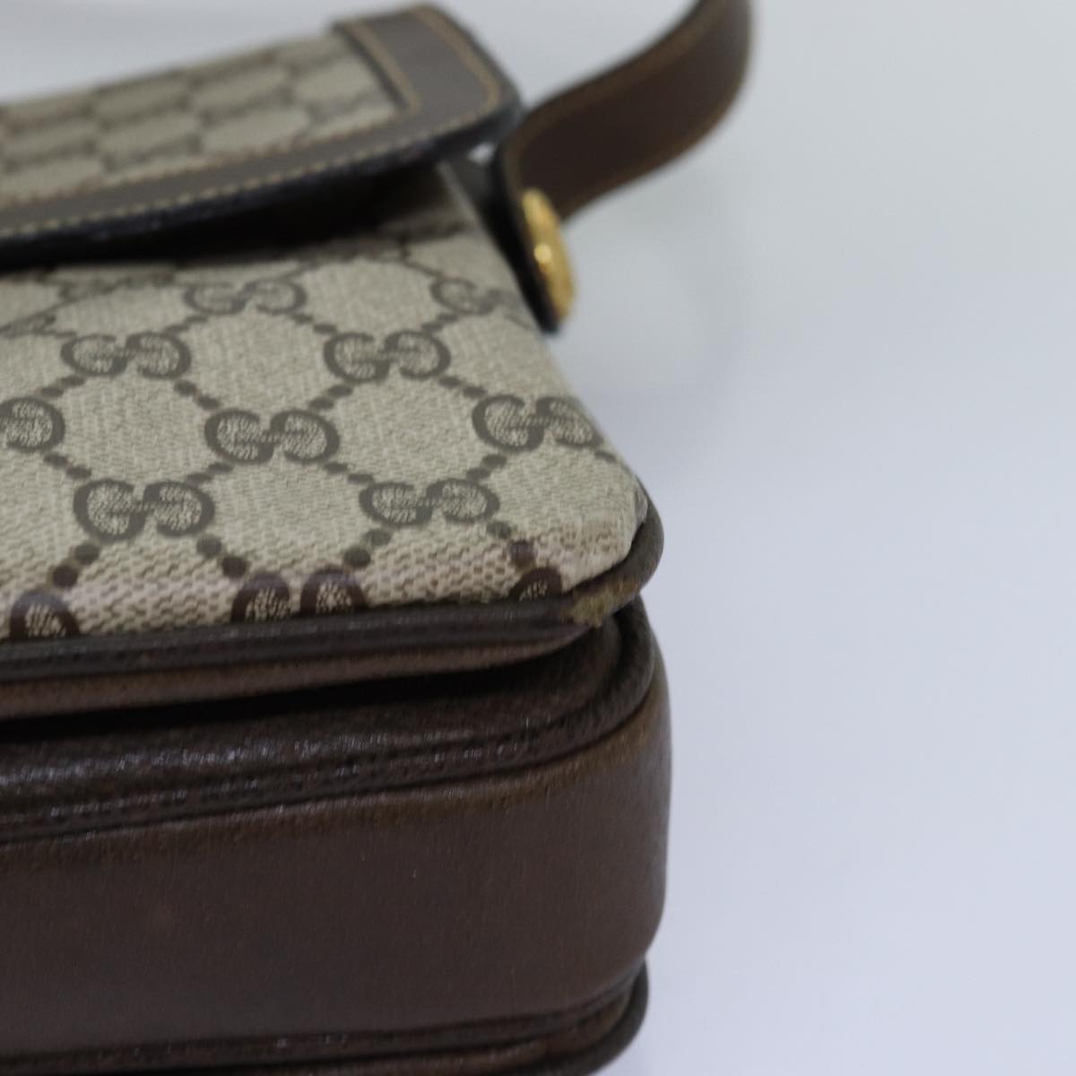 GUCCI GG Supreme Shoulder Bag PVC Leather Beige 76670
