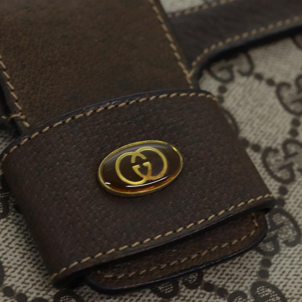 GUCCI GG Supreme Shoulder Bag PVC Leather Beige 76670