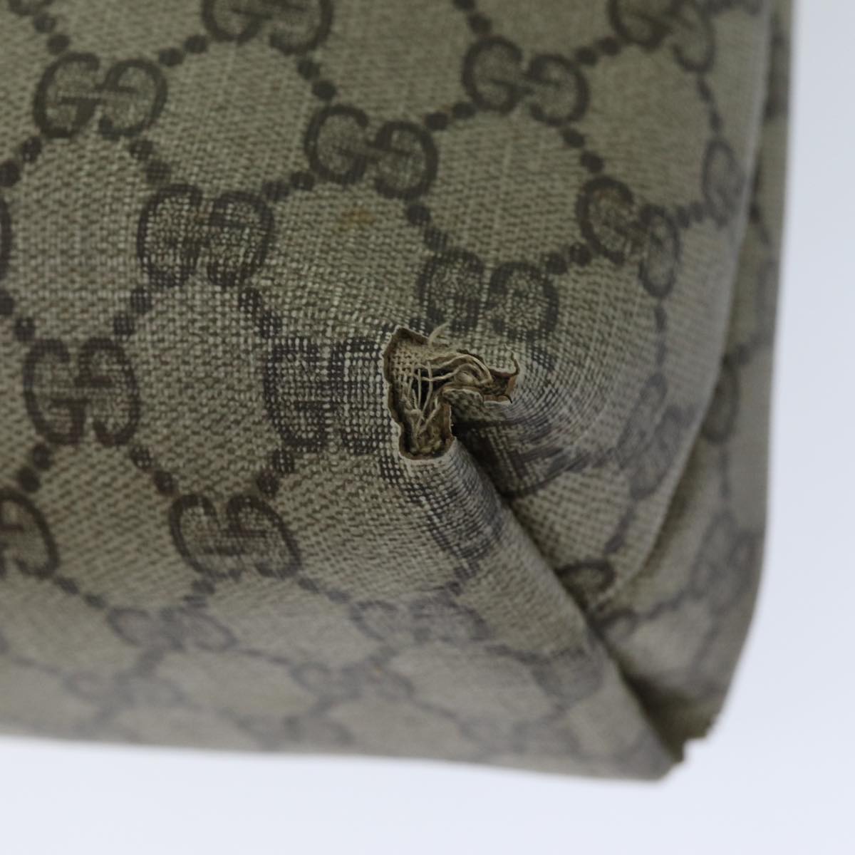 GUCCI GG Supreme Web Sherry Line Tote Bag PCVLeather Beige 39 02 003 76718
