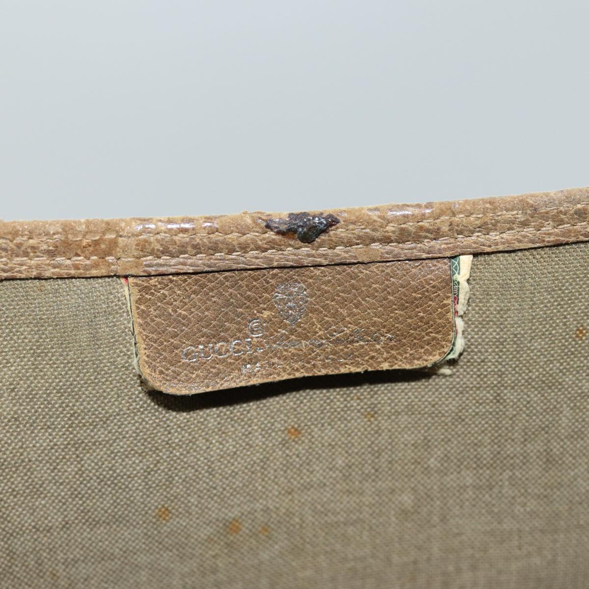GUCCI GG Supreme Web Sherry Line Tote Bag PCVLeather Beige 39 02 003 76718