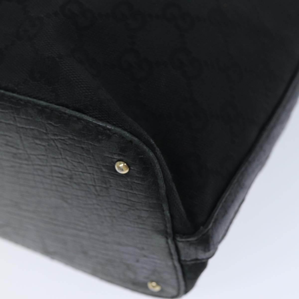 GUCCI Horsebit GG Canvas Hand Bag Black 137385 76810