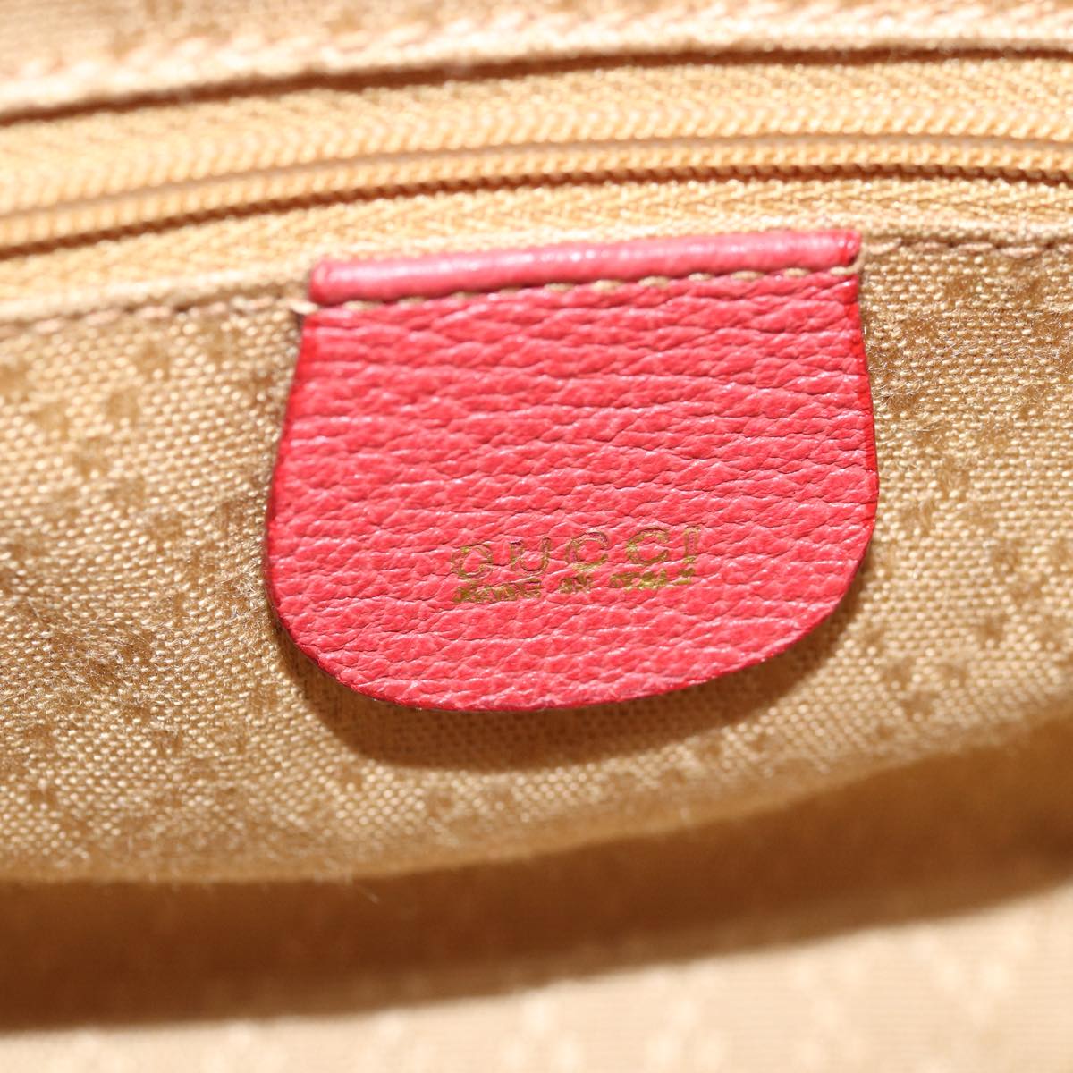GUCCI Bamboo Hand Bag Suede 2way Red 007 123 0238 76831