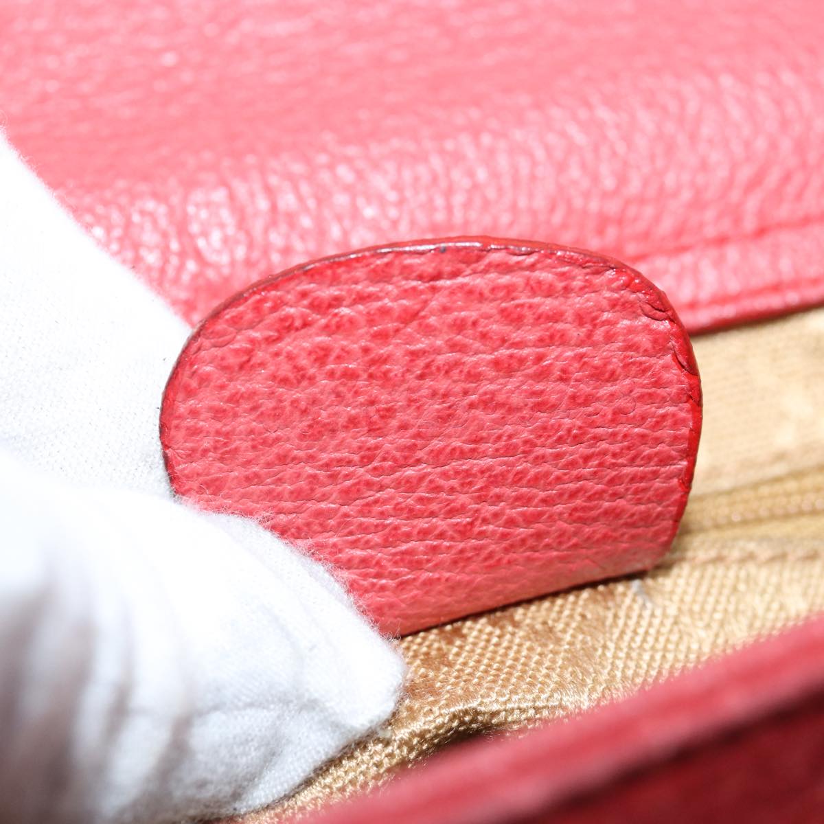 GUCCI Bamboo Hand Bag Suede 2way Red 007 123 0238 76831