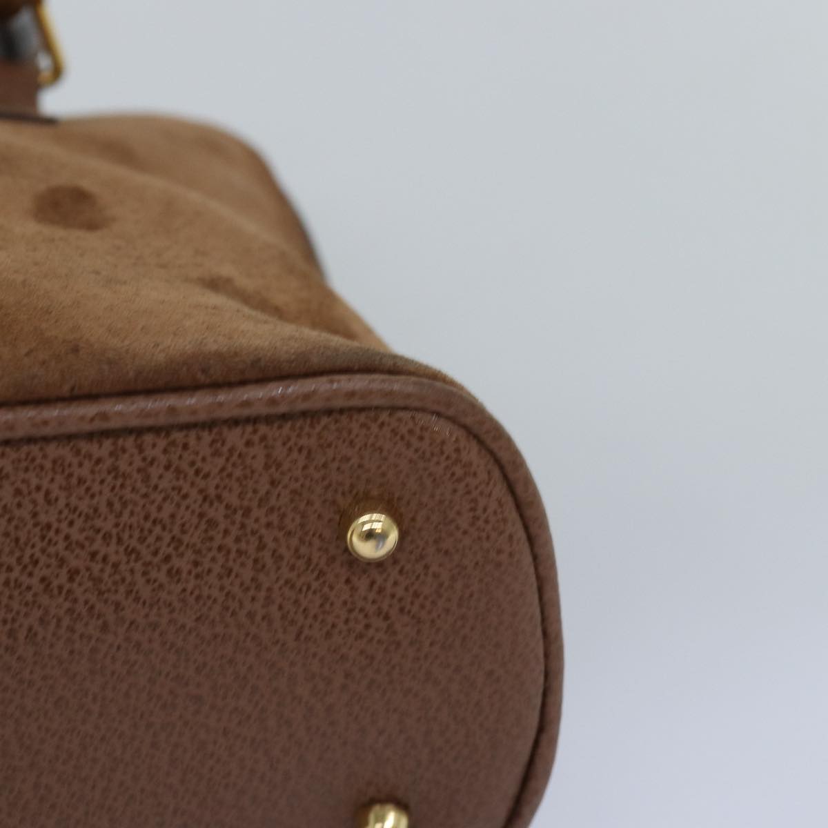 GUCCI Bamboo Hand Bag Suede Brown 76832