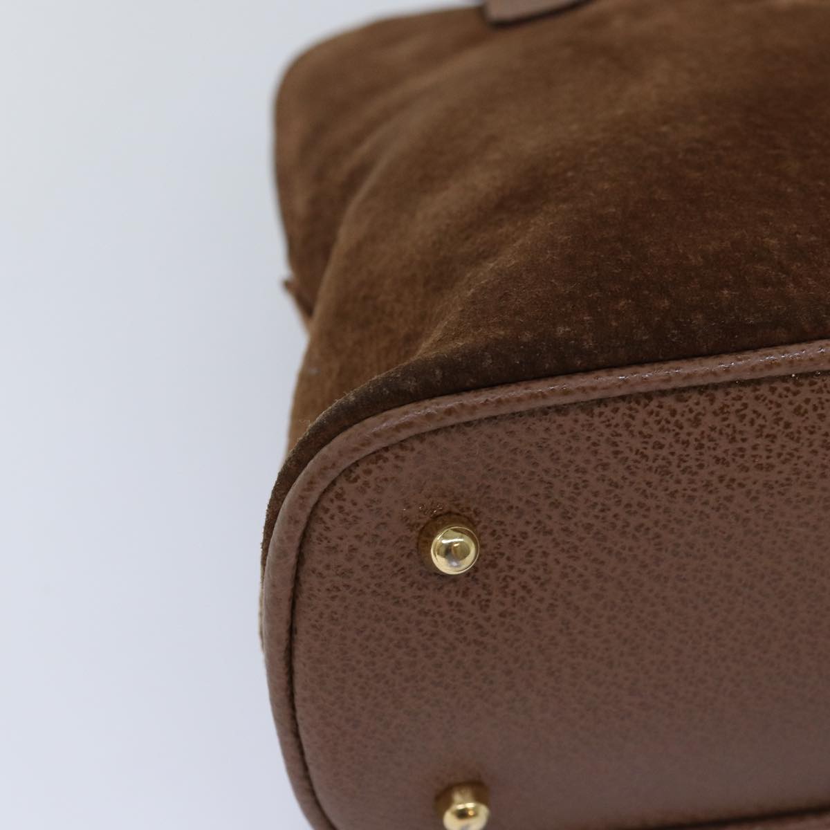 GUCCI Bamboo Hand Bag Suede Brown 76832